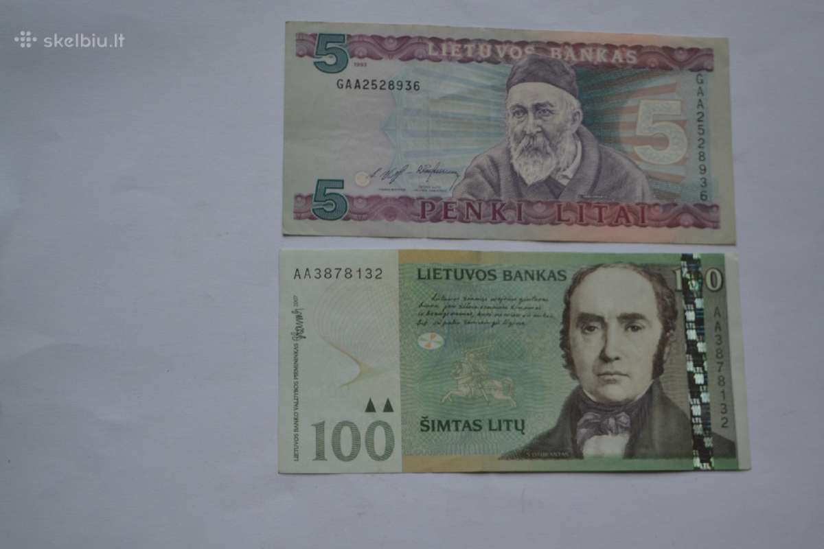 100 litu 2007.5 litai 1993 m.