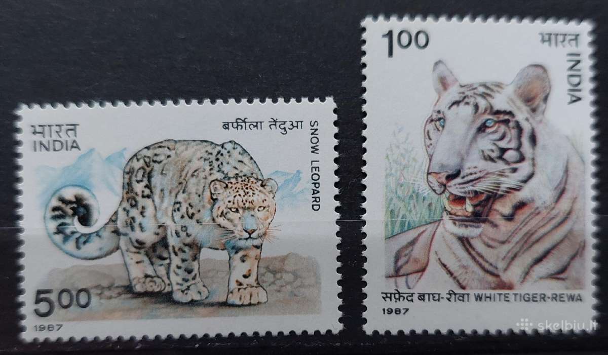 Indija 1987 tigrai, švarus,michel 1127-1128