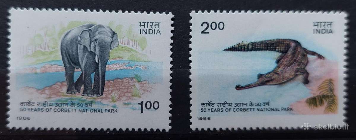Indija 1986 fauna, švarus,michel 1073-1074