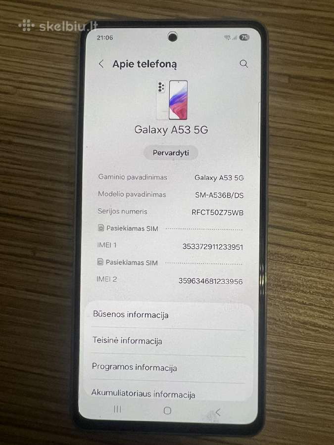 Samsung galaxy A53-5G 128gb 6gb RAM - nuotraukos Nr. 3