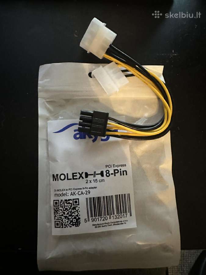 2x Molex to 8pin Pcie kabeliai