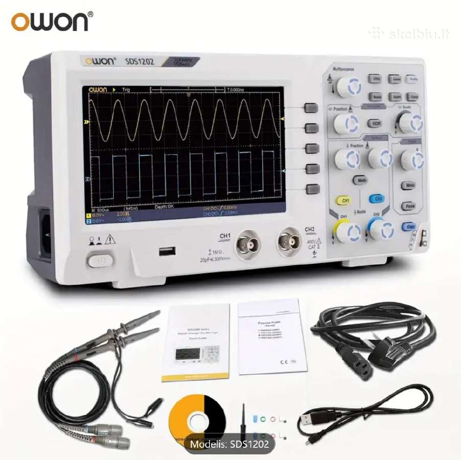Oscilografas Owon Sds1102; Zt703s 3in1 ir kt
