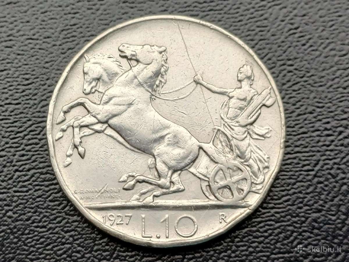 (680) 10 lirų 1927m. Italija sidabras