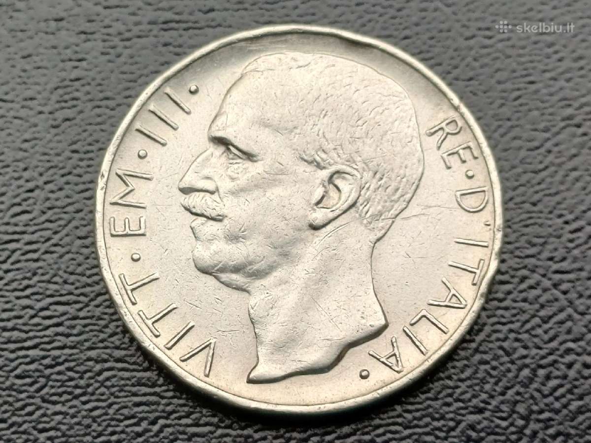 (680) 10 lirų 1927m. Italija sidabras - nuotraukos Nr. 2
