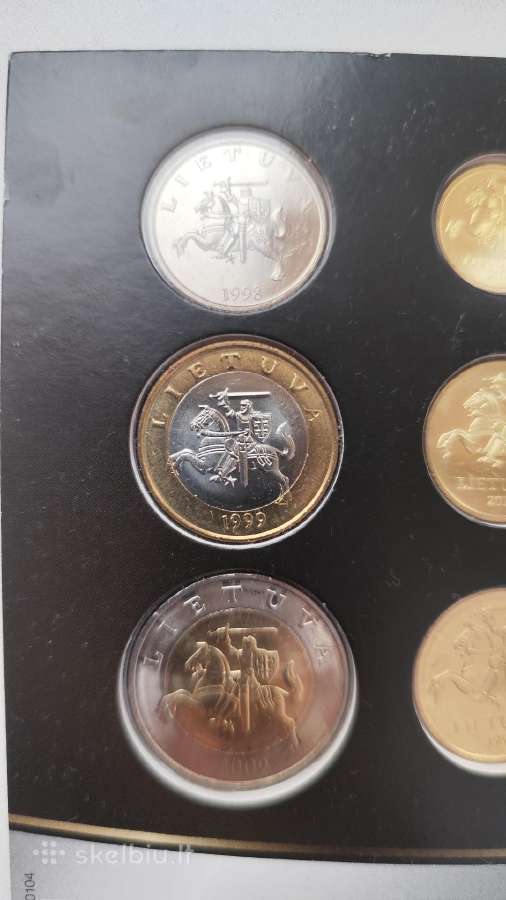Pilnas litų rinkinys Unc 1 litas 2 litai 5 litai - nuotraukos Nr. 4