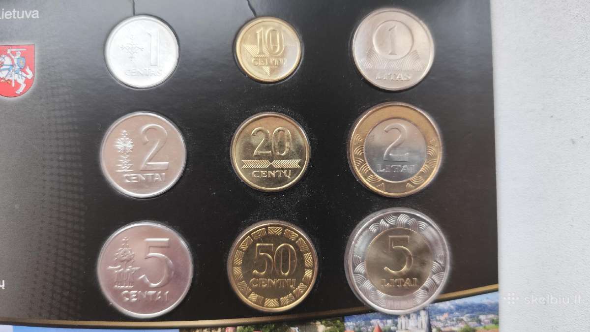 Pilnas litų rinkinys Unc 1 litas 2 litai 5 litai - nuotraukos Nr. 5