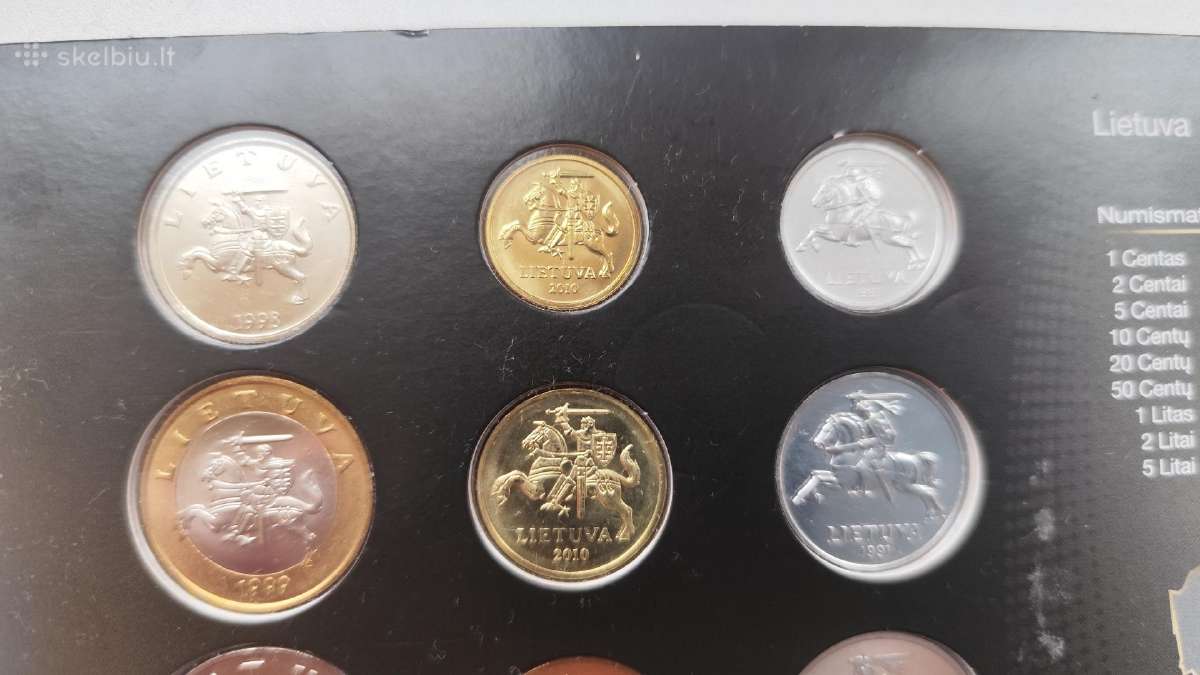 Pilnas litų rinkinys Unc 1 litas 2 litai 5 litai - nuotraukos Nr. 7