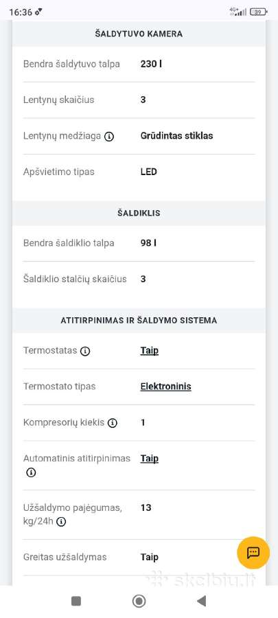 Šaldytuvas šaldiklis Samsung Rb33j3215ww/ef - nuotraukos Nr. 7