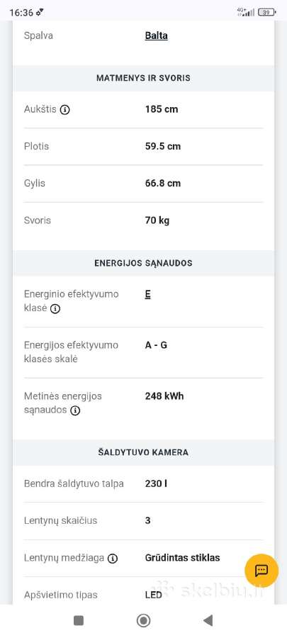 Šaldytuvas šaldiklis Samsung Rb33j3215ww/ef - nuotraukos Nr. 8