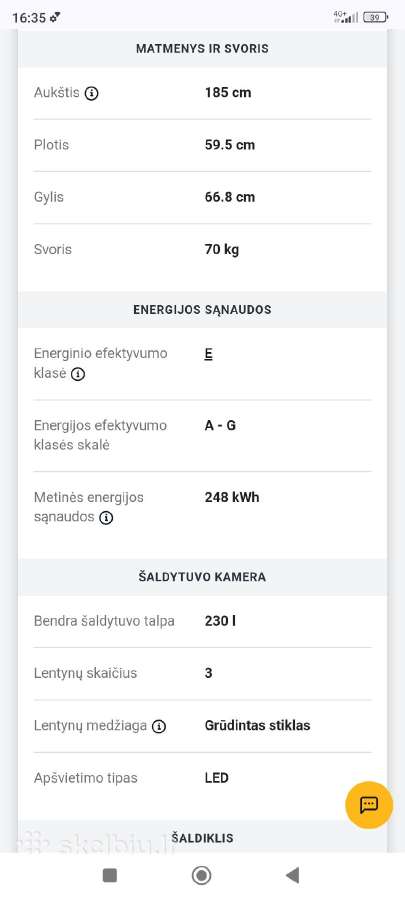 Šaldytuvas šaldiklis Samsung Rb33j3215ww/ef - nuotraukos Nr. 10