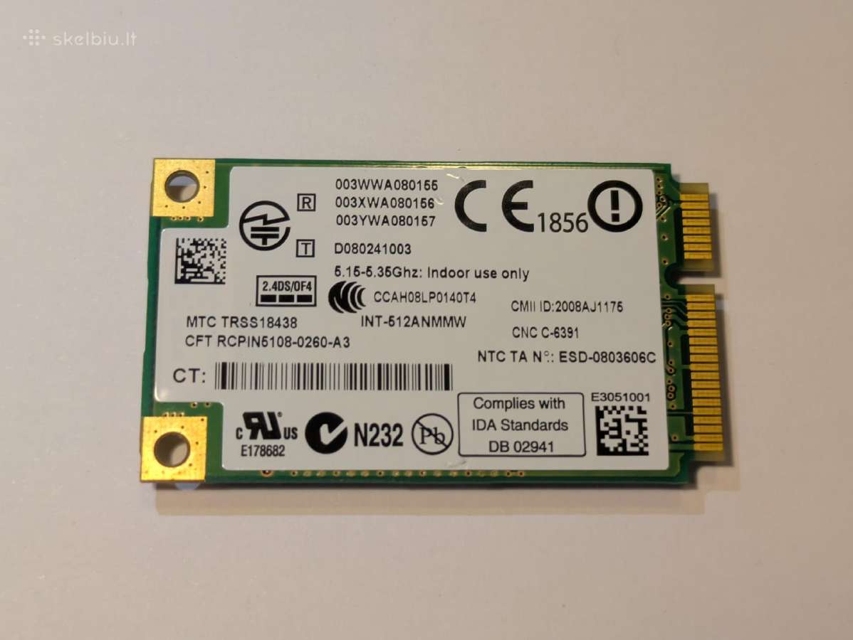 WiFi plokste msata Intel 512anmmw 5100 - nuotraukos Nr. 2