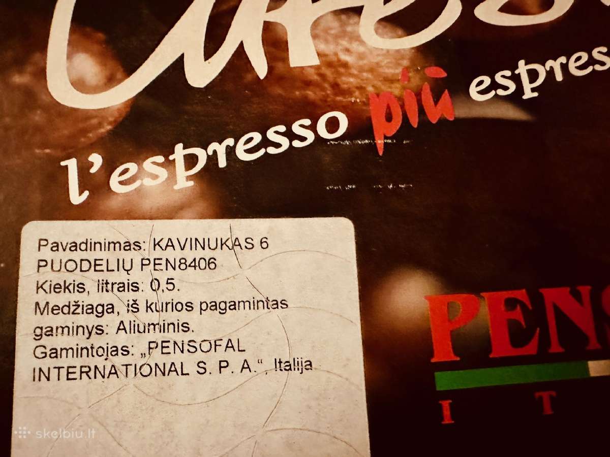 Itališkas kavinukas 0,5 l - nuotraukos Nr. 3