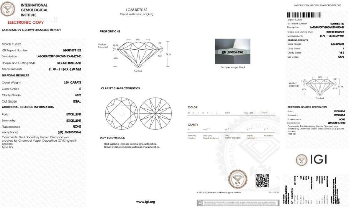 6.04 ct deimanto žiedas (lab grow) - nuotraukos Nr. 7