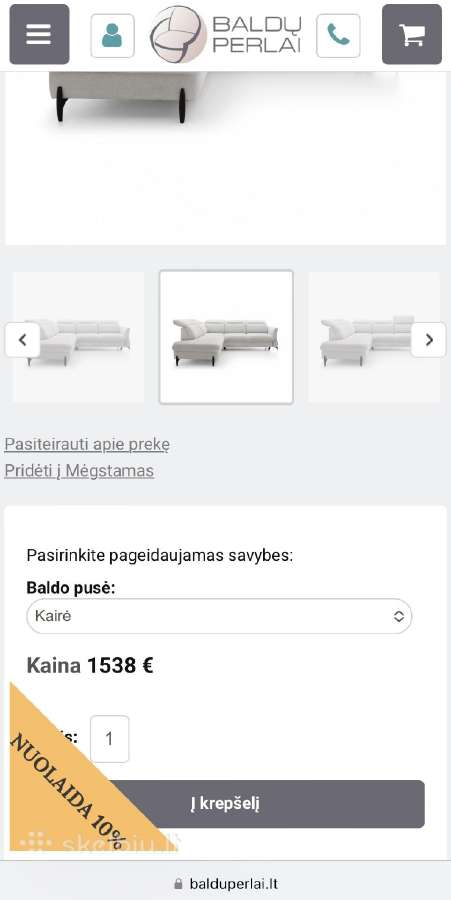 Parduodamas visiškai naujas svetainės kampas - nuotraukos Nr. 8
