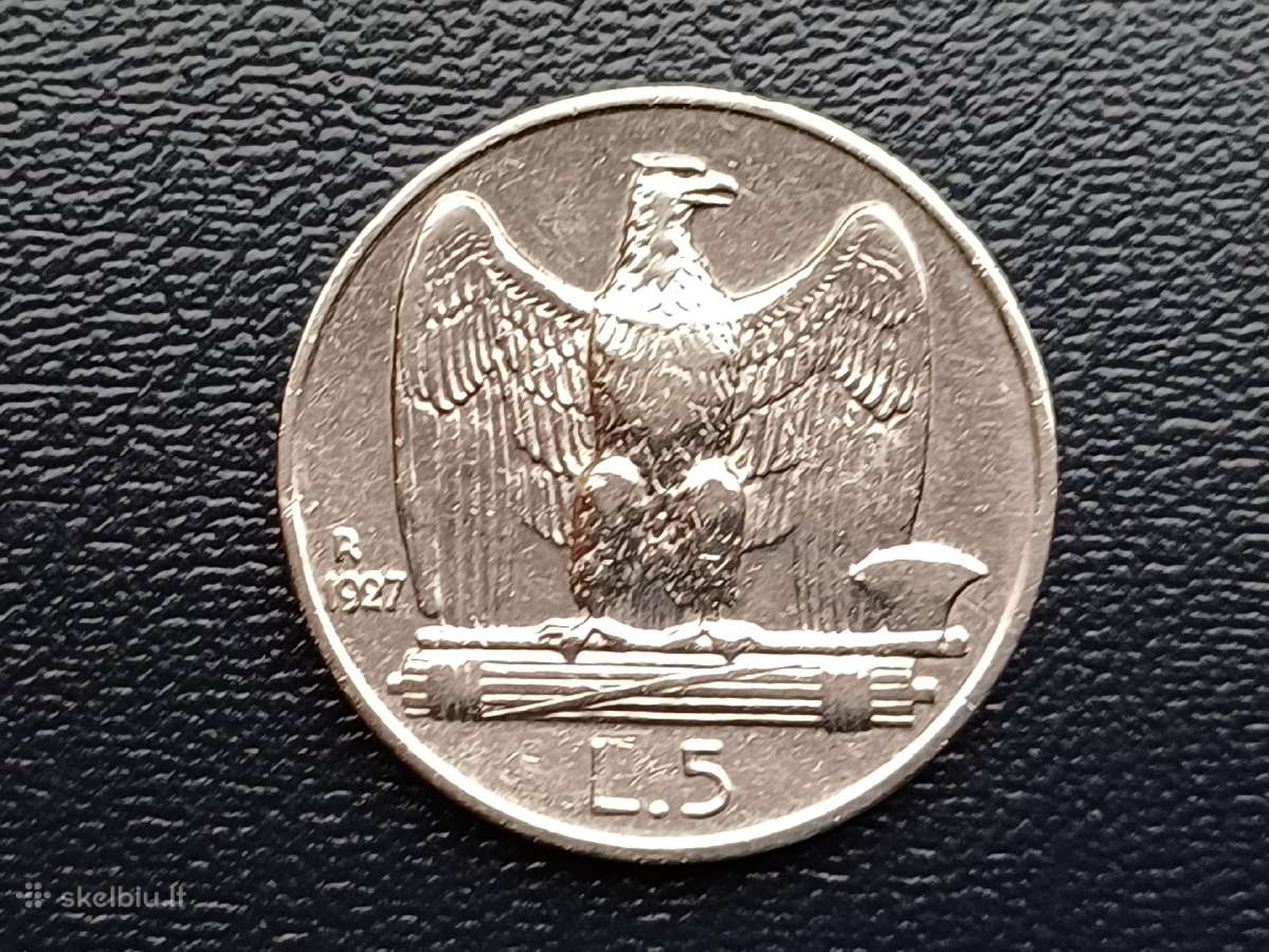 (678) 5 liros 1927m. Italija sidabras