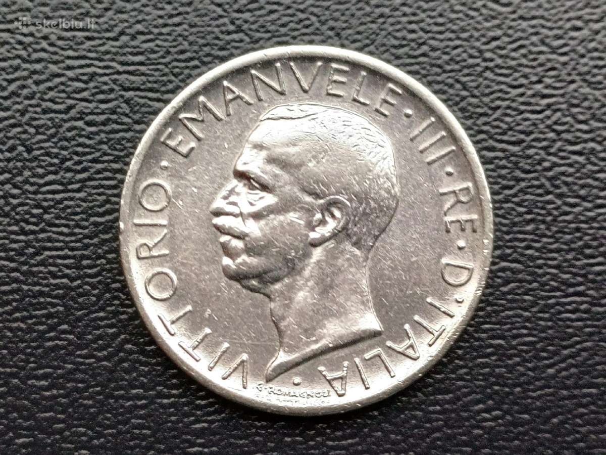 (678) 5 liros 1927m. Italija sidabras - nuotraukos Nr. 2