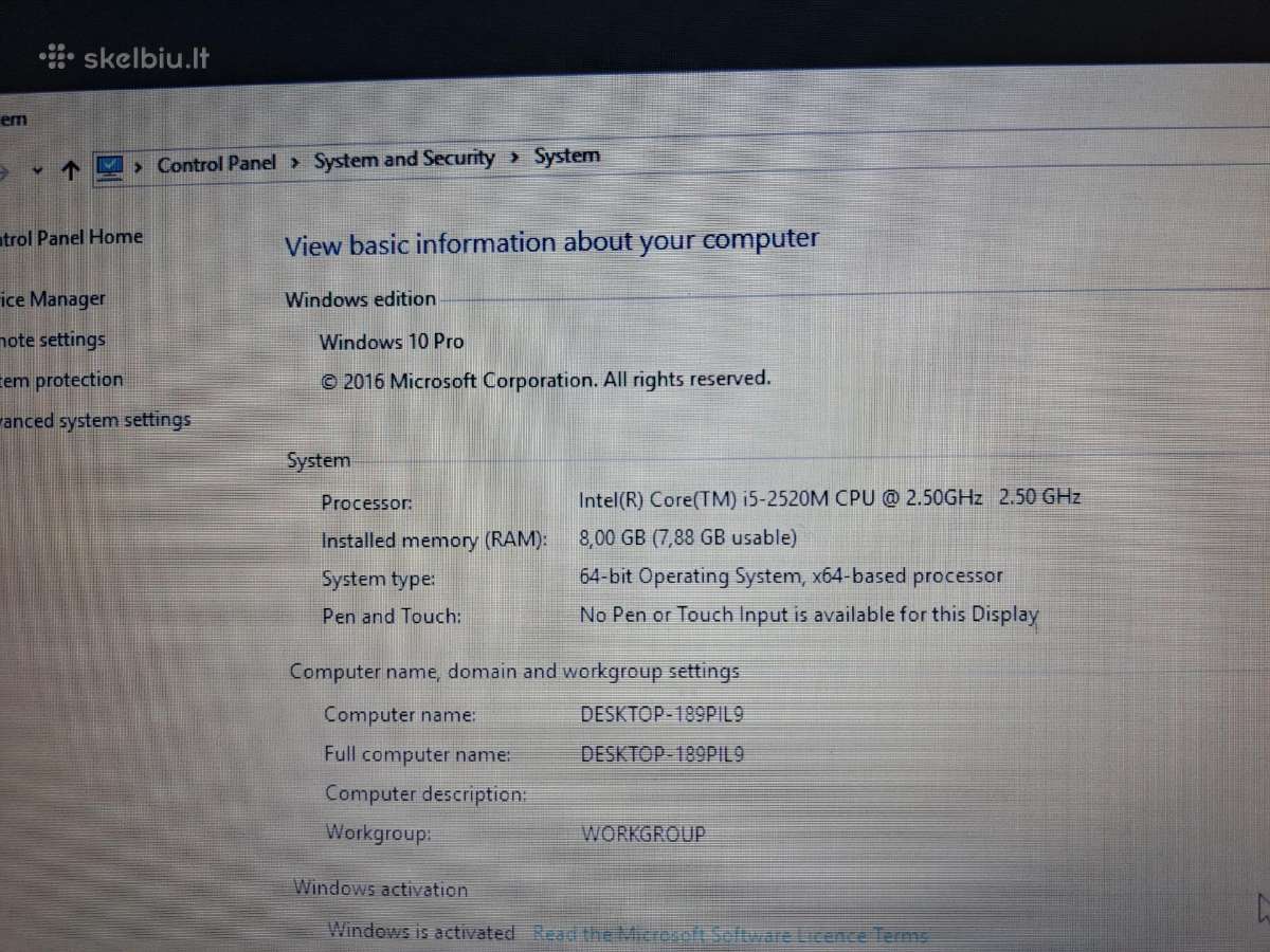 Dell Latitude E6320 laptopas - nuotraukos Nr. 6