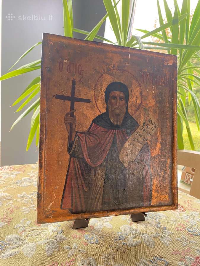 Šv. Antano Didžiojo ikona XIX - XX a - nuotraukos Nr. 4