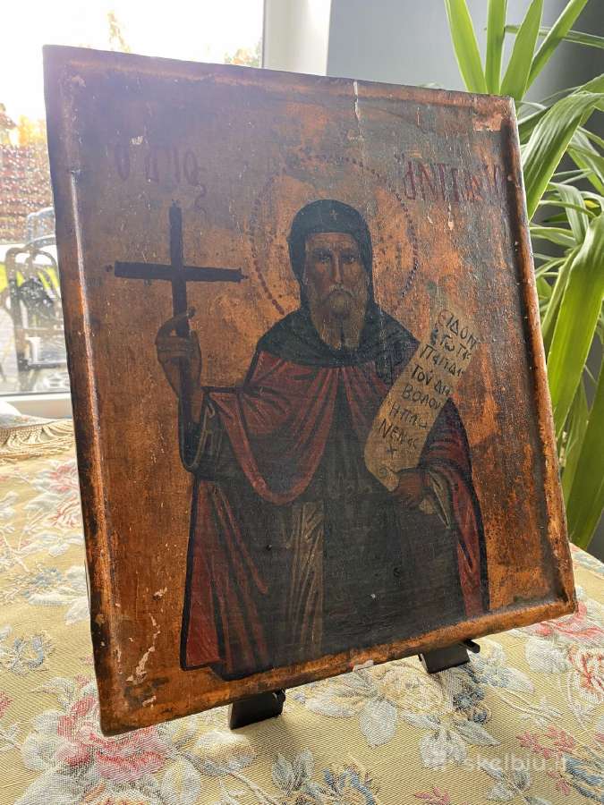Šv. Antano Didžiojo ikona XIX - XX a - nuotraukos Nr. 5