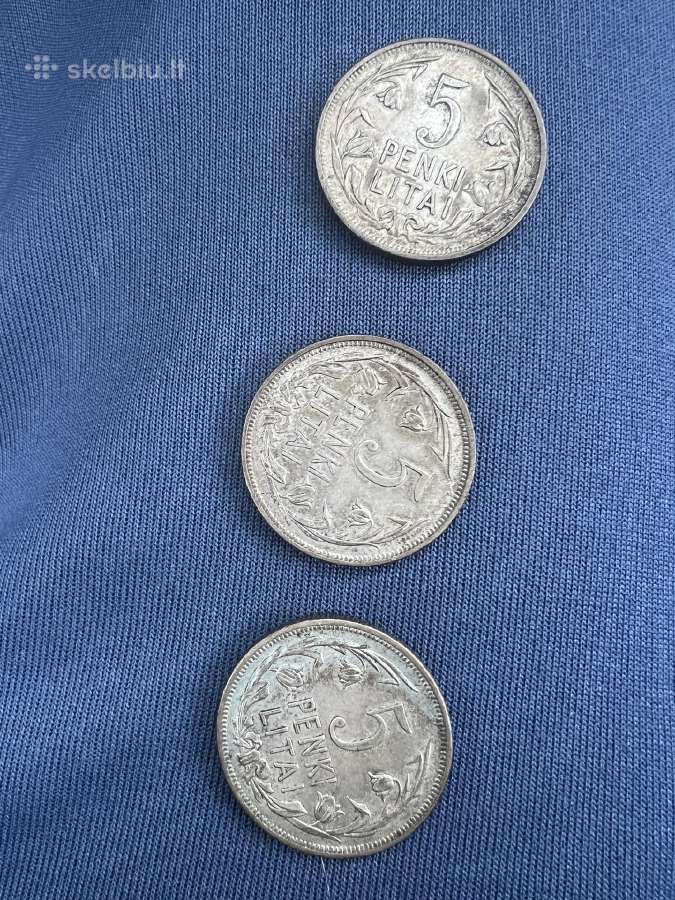 5 Litai tuple 1925 metu sidabras