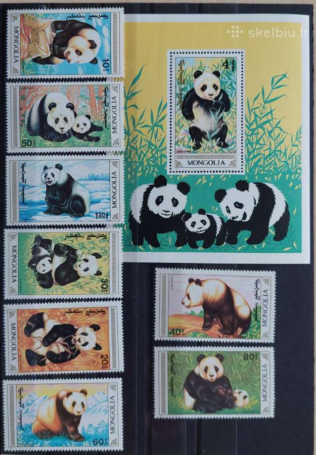 Mongolija 1990 Panda,švarūs Michel, block152, 2157