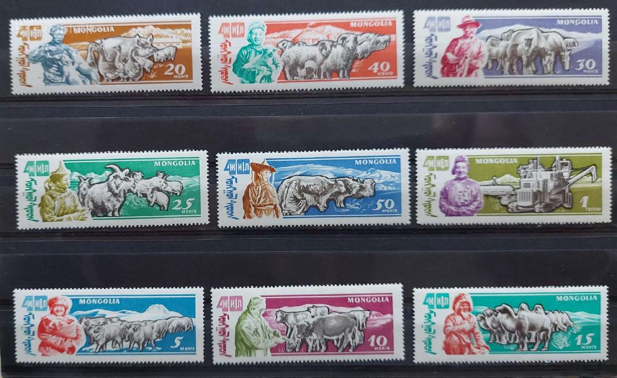 Mongolija 1961 gyvūnai,švarūs Michel, 242-250