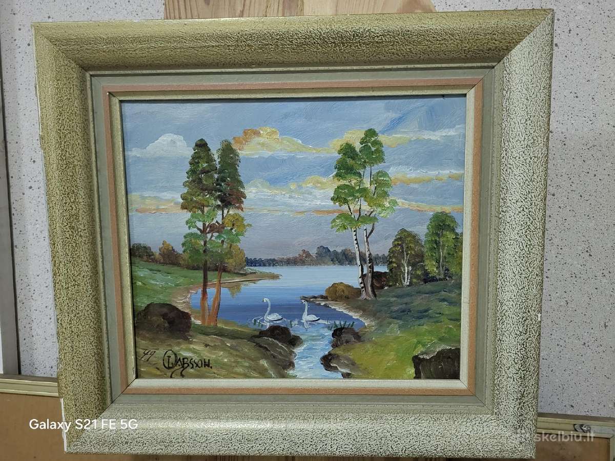 Aliejinis paveikslas tapytas ant kartono