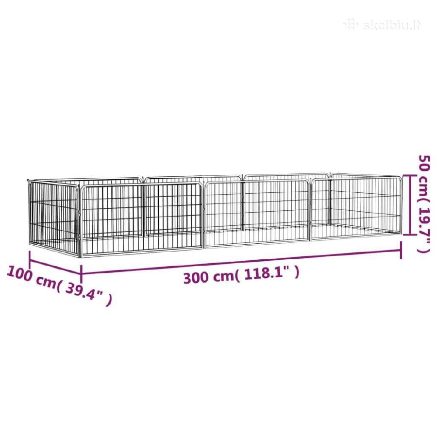 Vidaxl Šunų aptvaras, 8 segmentai, juodas 100x50cm - nuotraukos Nr. 4