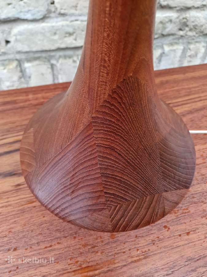 Vintažinė mid century tikmedžio stalinė lempa - nuotraukos Nr. 3