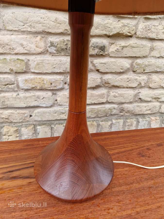 Vintažinė mid century tikmedžio stalinė lempa - nuotraukos Nr. 5
