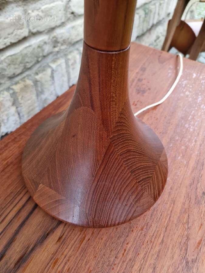Vintažinė mid century tikmedžio stalinė lempa - nuotraukos Nr. 7