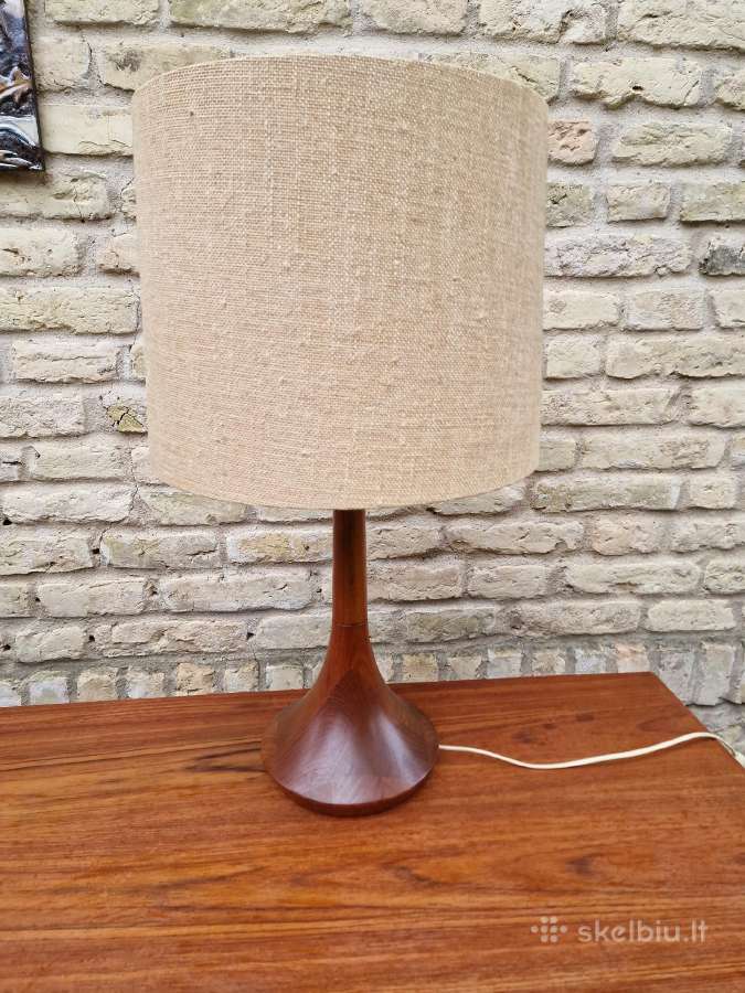 Vintažinė mid century tikmedžio stalinė lempa - nuotraukos Nr. 14