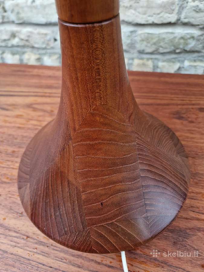 Vintažinė mid century tikmedžio stalinė lempa - nuotraukos Nr. 19