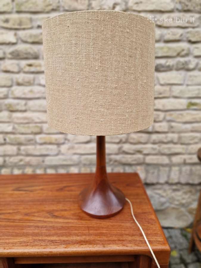 Vintažinė mid century tikmedžio stalinė lempa - nuotraukos Nr. 25