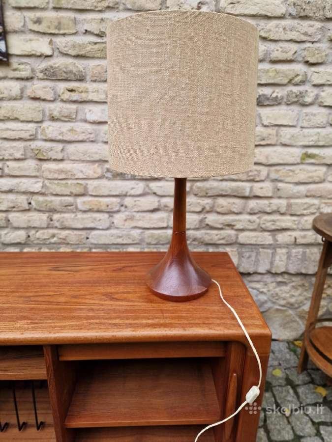 Vintažinė mid century tikmedžio stalinė lempa - nuotraukos Nr. 27