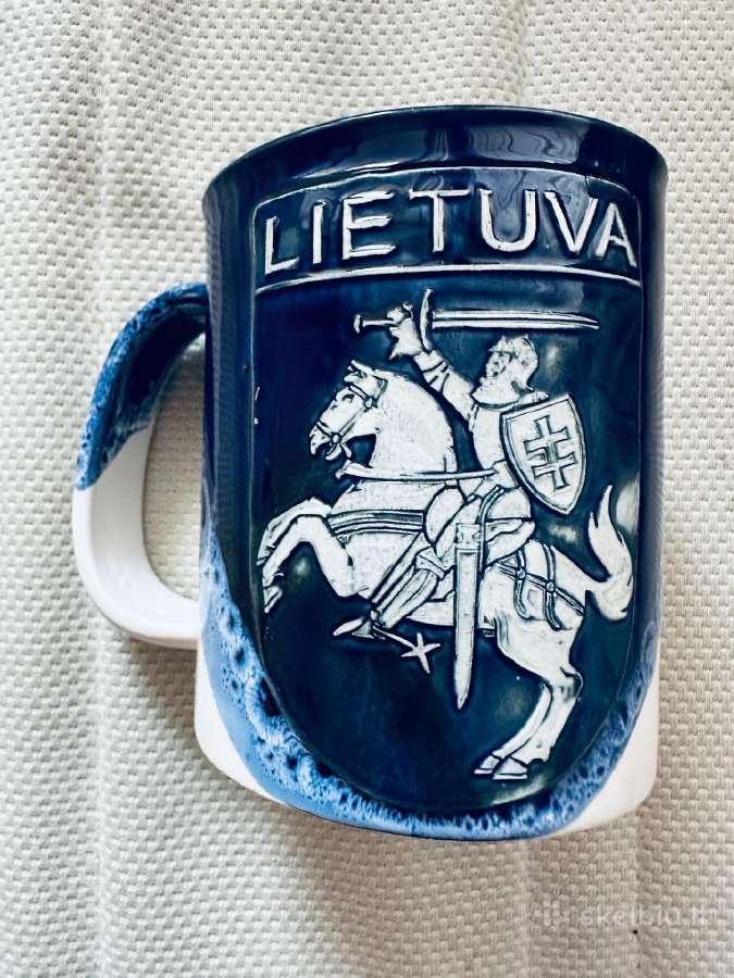 Suvenyrinis glazūruotas puodelis "Lietuva"