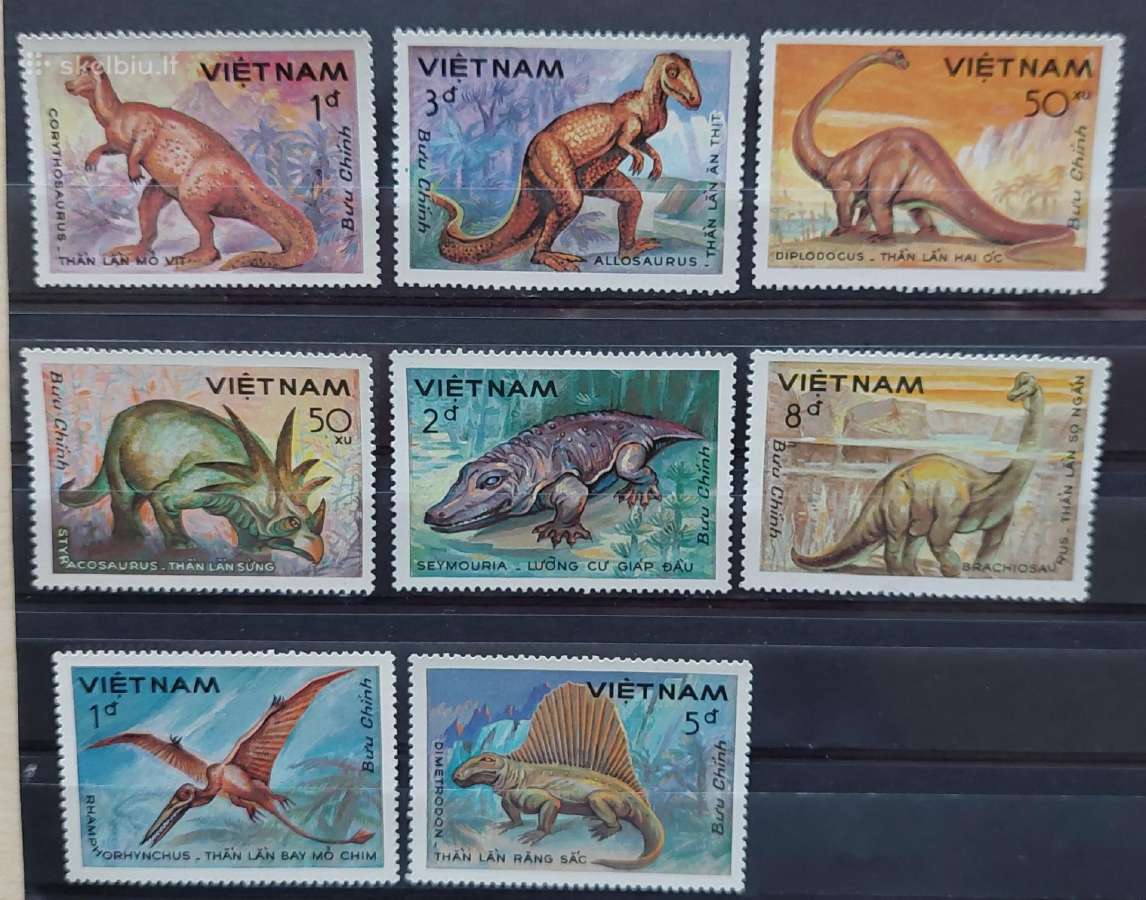 Vietnamas 1984 dinozaurai,švarūs, Michel 1479-1486