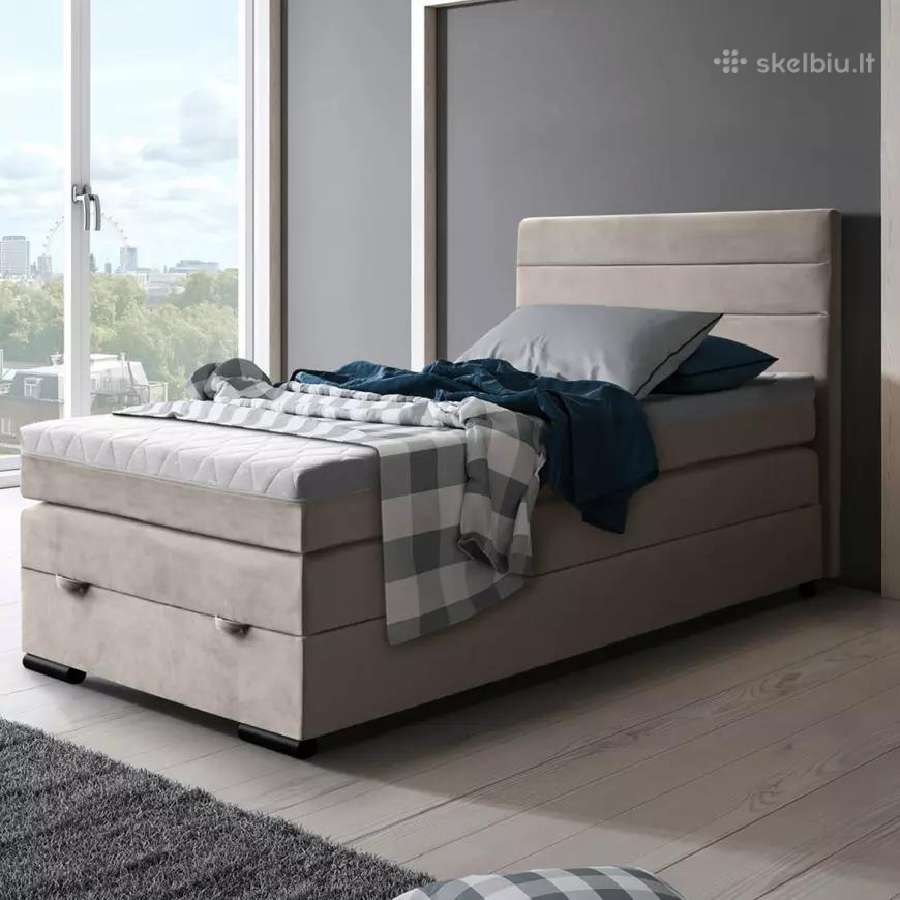 Lova „Tedi" 120cm su patalynės dėže ir čiužiniu