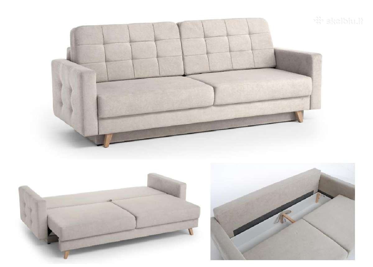 Minkšta sofa – lova su dėže patalynei „Vega"