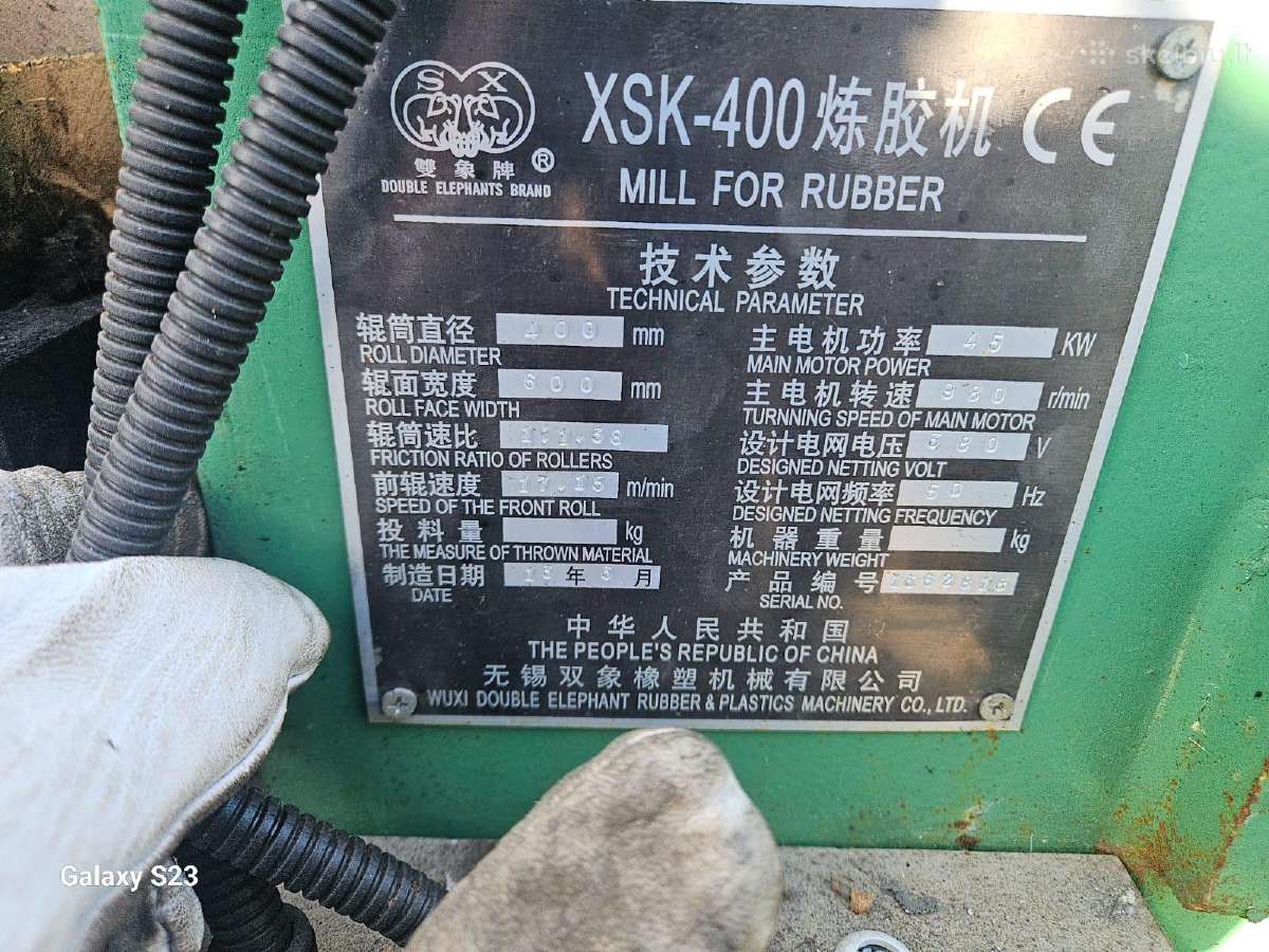 Xsk-400 gumos maišymo malūnas - nuotraukos Nr. 13
