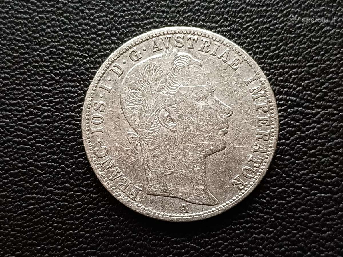 (675) 1 florinas 1858m. Austrija sidabras - nuotraukos Nr. 2