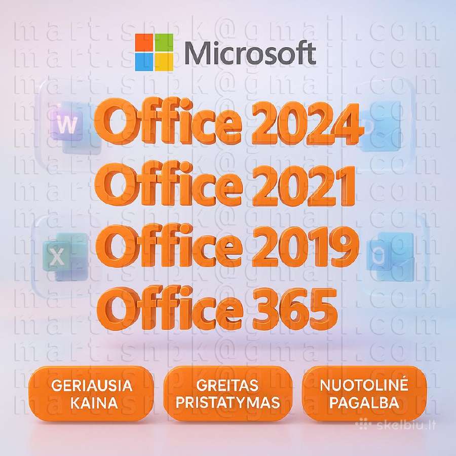 Ms Office 2019 / 2021 / 2024 / 365 100% veikimas
