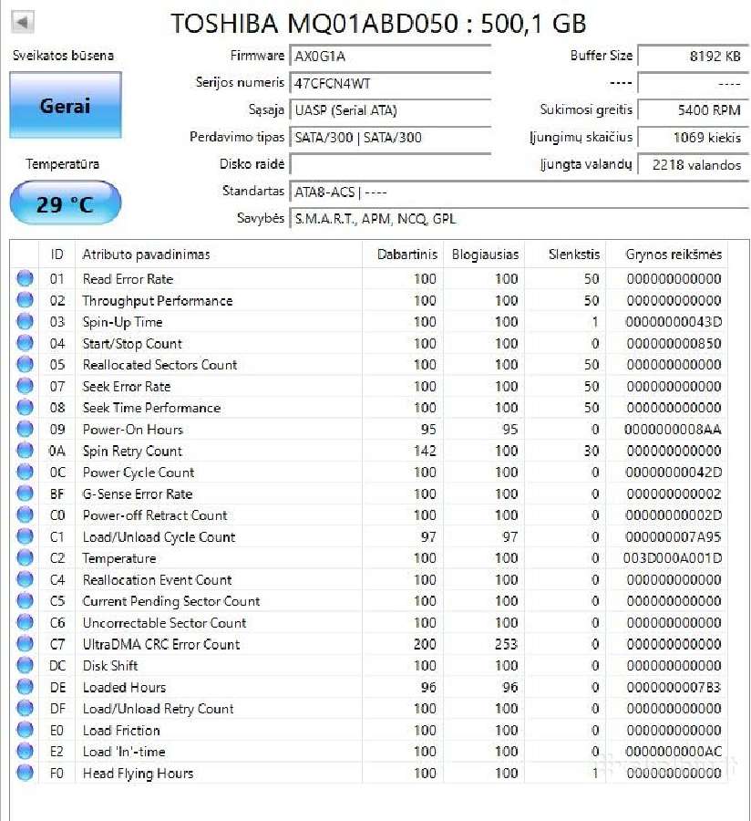 Naudoti 2.5 HDD diskai nuo 500 GB - 1000 GB - nuotraukos Nr. 5