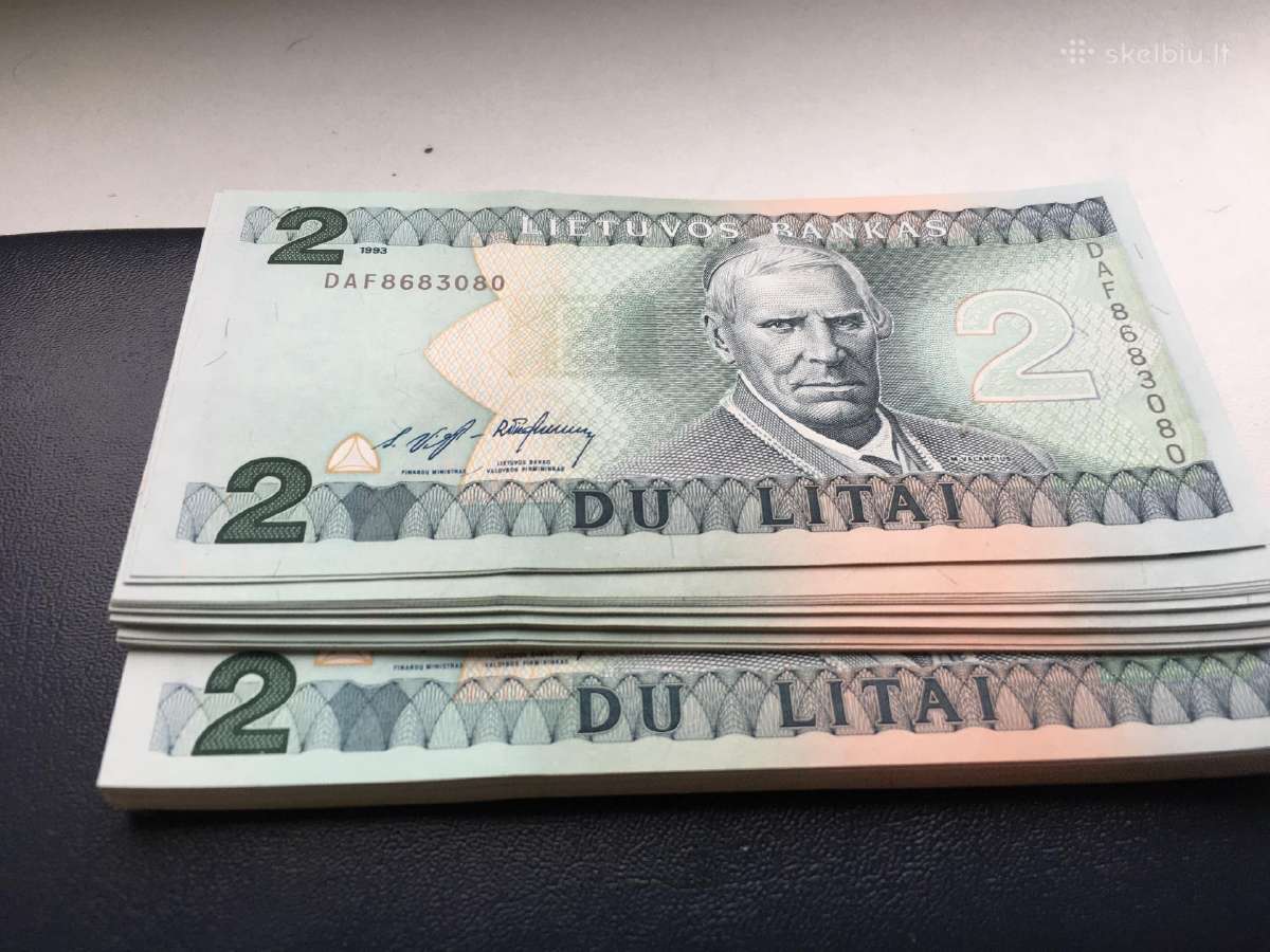 2 litai iš bankinės pakuotės