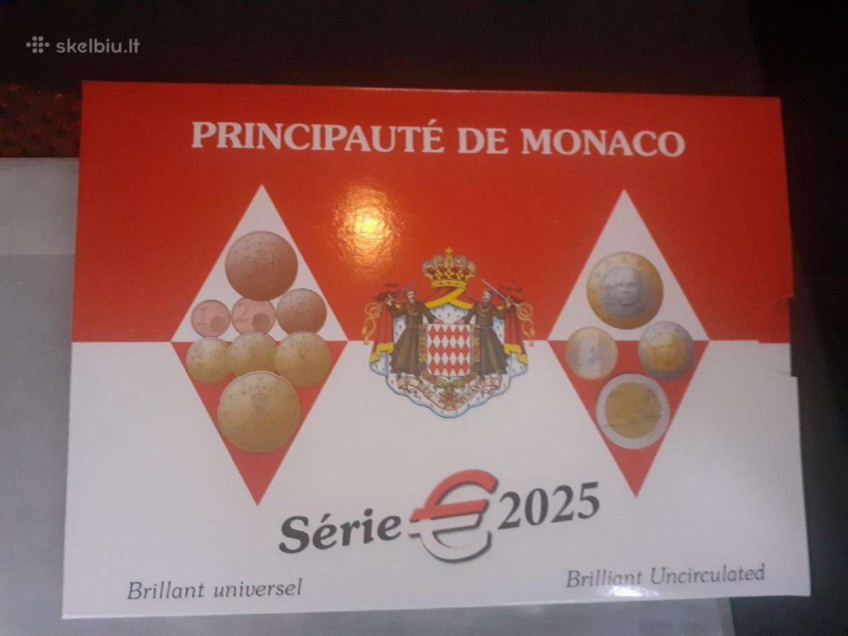 Naujas Monaco monetų rinkinys 2025 m.