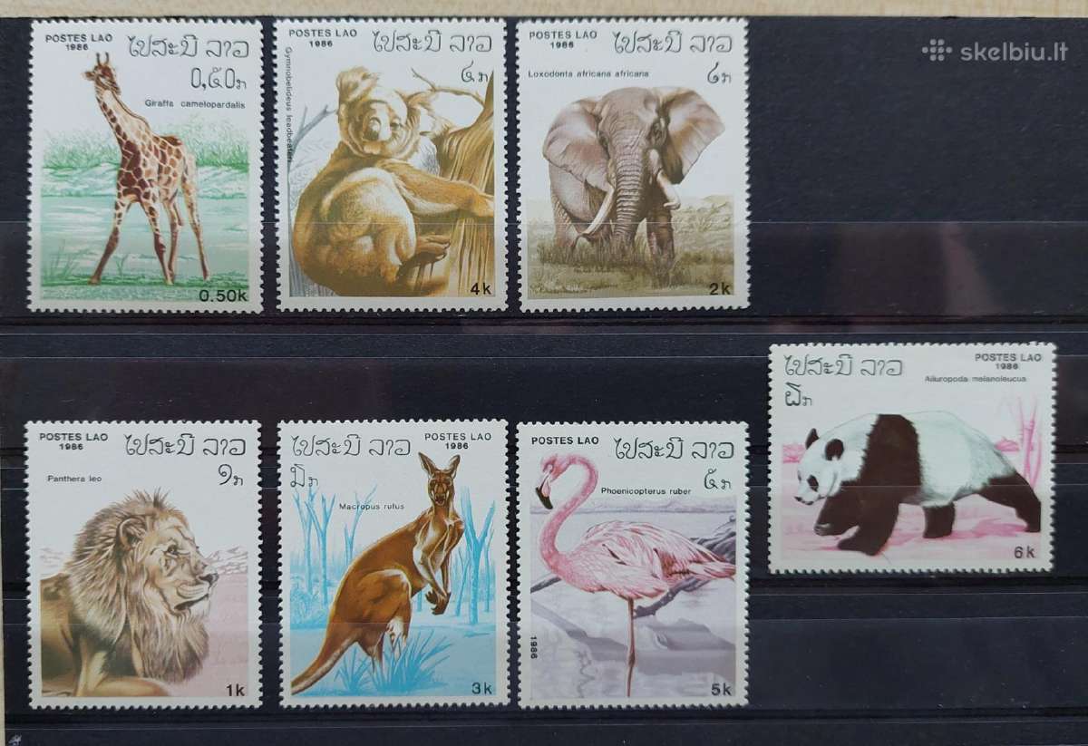Laosas 1986 gyvūnai,švarūs, Michel 912-918