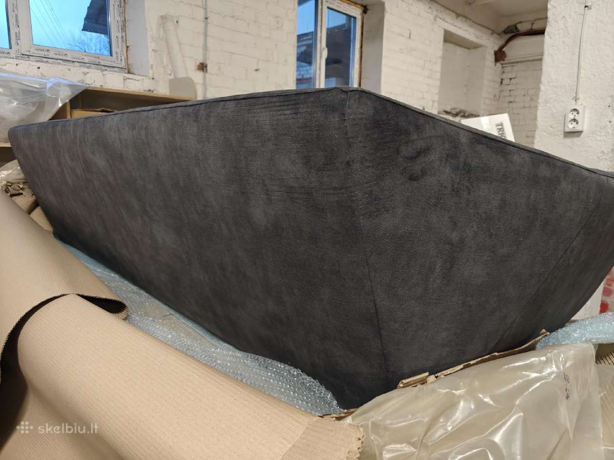 Sofa pilko veliūro - puikios būklės - nuotraukos Nr. 3
