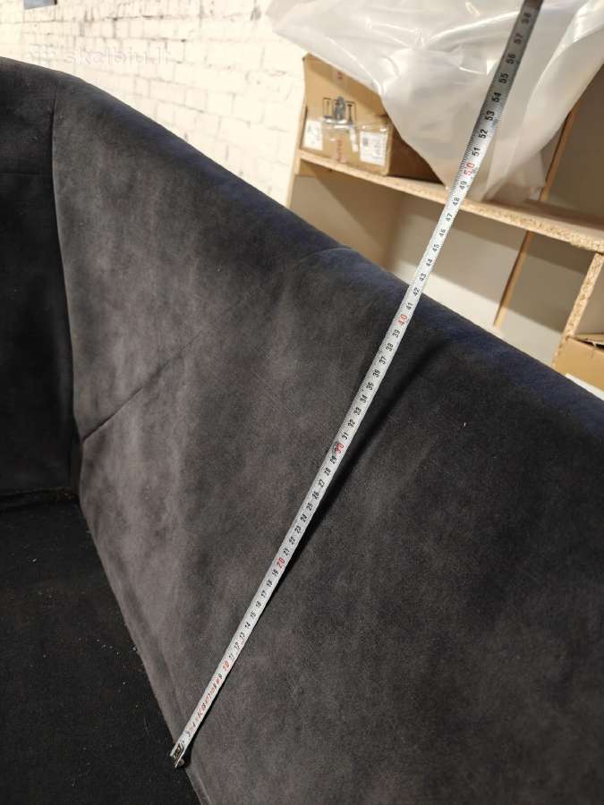 Sofa pilko veliūro - puikios būklės - nuotraukos Nr. 4