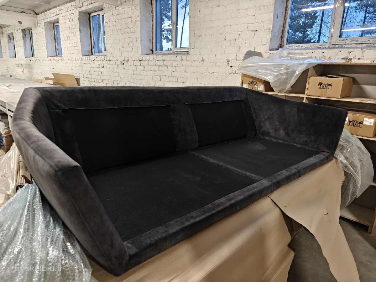 Sofa pilko veliūro - puikios būklės - nuotraukos Nr. 2