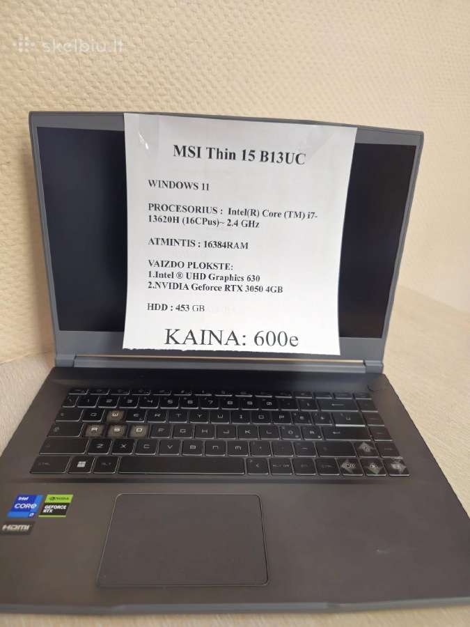 Msi Thin 15 B13uc